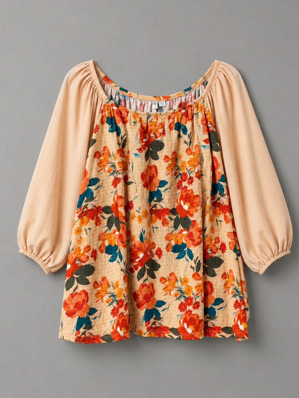 Womens Patchwork Peasant Blouse Top Size 24W‎ Cottage Prairie Bohemian Romantic